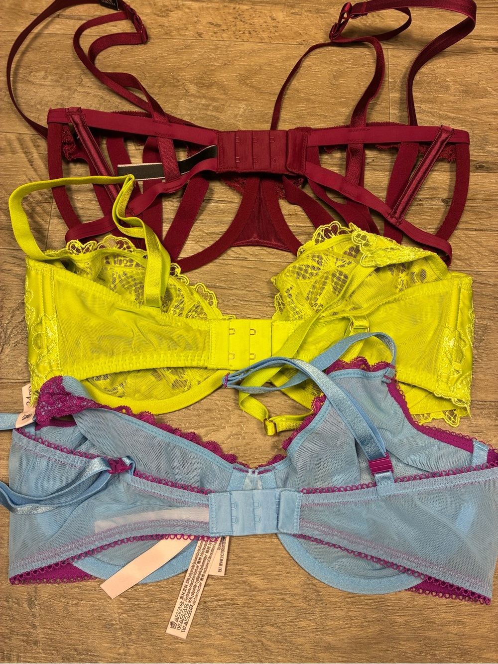 Victoria Secret 2 Underwired Unlined Bras Balconete Low Cut Demi Lace Tease - Picture 8 of 12